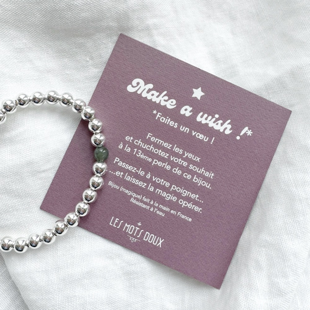 Les Mots Doux – Bracelet “Make a wish” – Plaqué or , argenté – Image 2