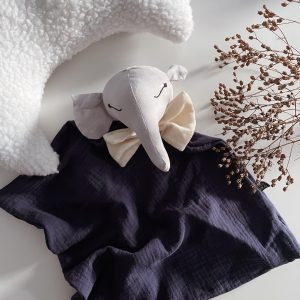 Doudou-lange Eléphant – Marine
