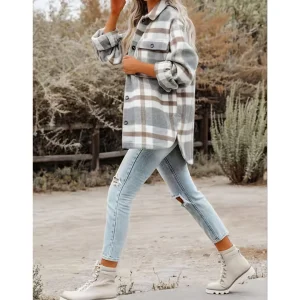 Chloé | Veste De Chemise À Boutons En Plaid Pour Femmes