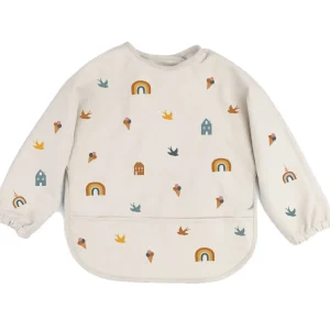 The Cotton Cloud – Bavoir à manches longues – Arc-en-ciel