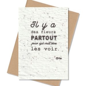 Carte à planter « Il y a des fleurs partout » – Cité Candide