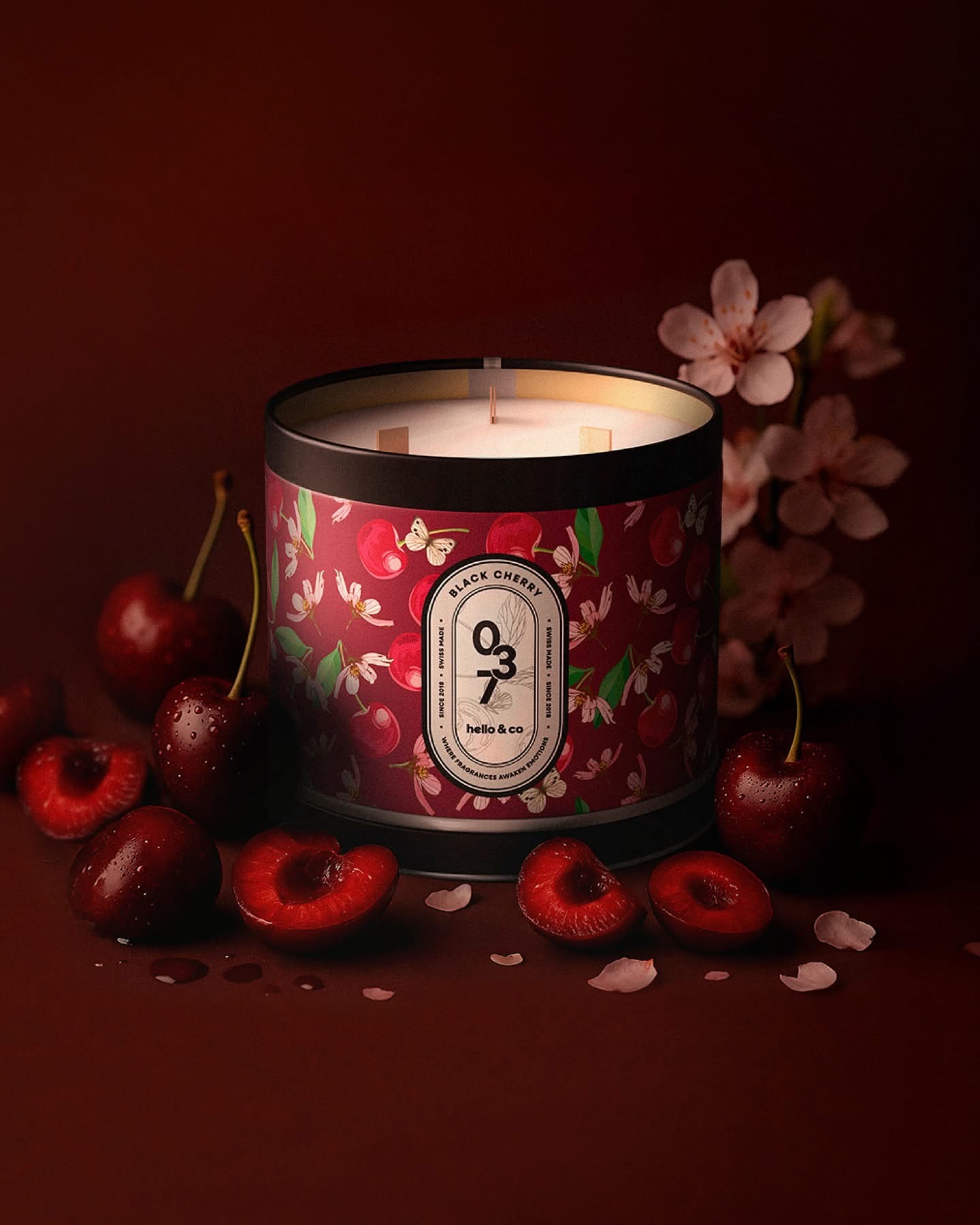 Hello Candle – Bougie métal – Black Cherry – Image 2