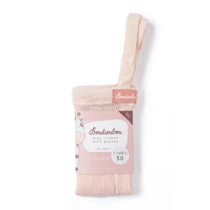 Boudioubou – Collants à bretelles en coton – Rose