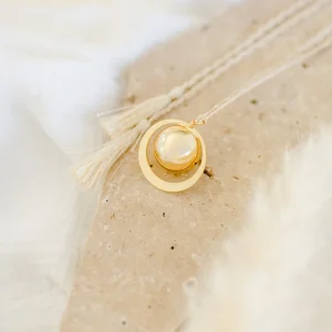 Pleine Lune – Bola de grossesse  » Gaia  » cordon de soie – or