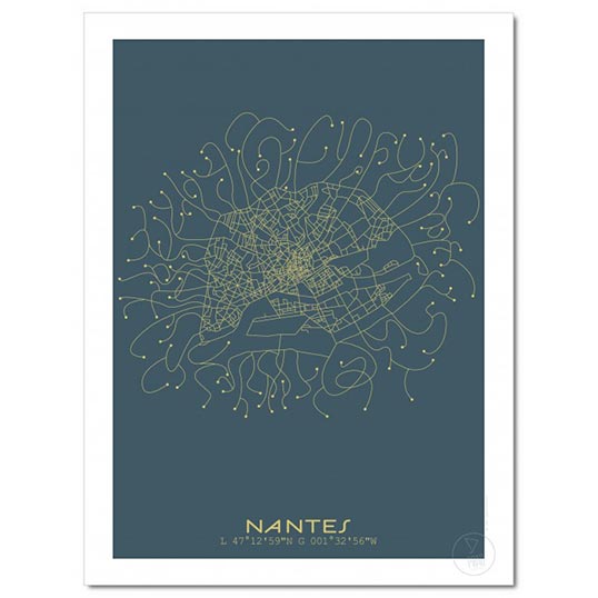 Affiche plan de Nantes – Prao Studio