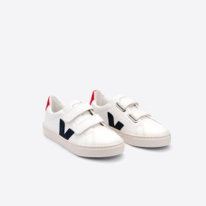 Veja Esplar Velcro – White Nautico Pekin