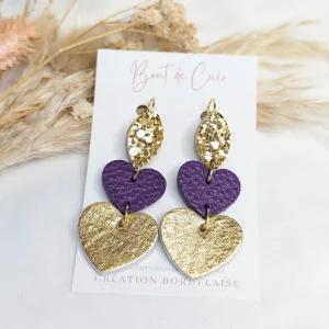 Brut de Cuir – Boucles d&rsquo;oreilles – Vic – Violet