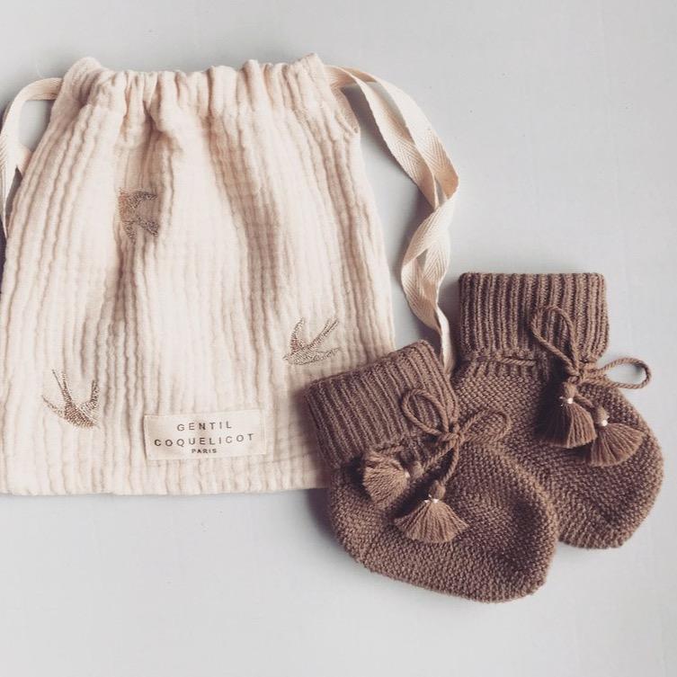 Chaussons en tricot chocolat – Gentil coquelicot – Image 2