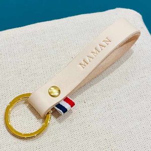 Porte-clés cuir nude – Leonny Cha