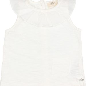 Tee-shirt Frill Collar blanc  – Buho