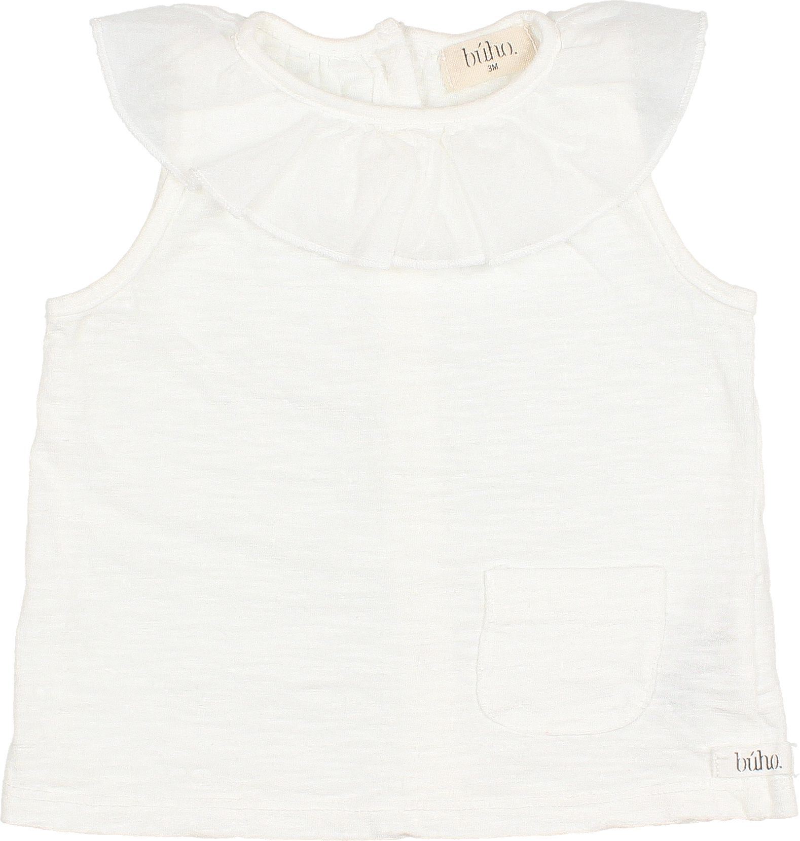 Tee-shirt Frill Collar blanc – Buho – Image 2