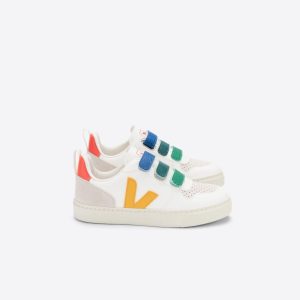 Veja V-10 – Chromefree Leather Multico White Ouro 